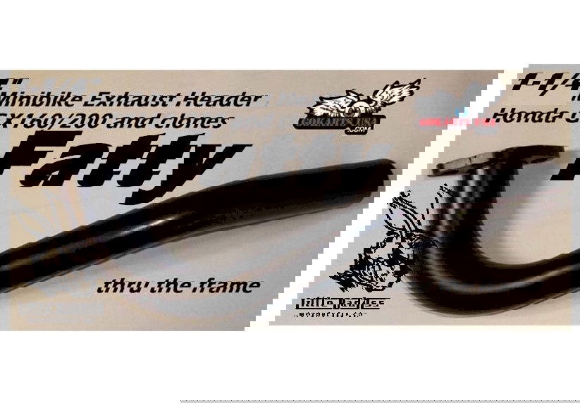 Fatty Exhaust Header, Mini Bike Go Kart Honda GX120/160/200, Titan and Predator-1 - Powersports Warehouse