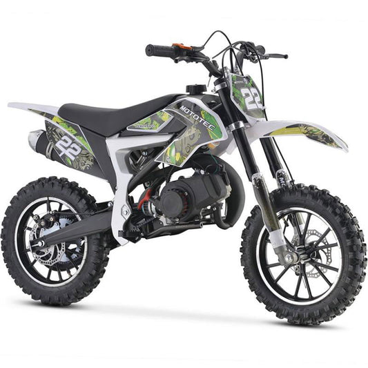 Demon Kids Dirt Bike, 50cc 2-Stroke Gas, Green - Powersports Warehouse