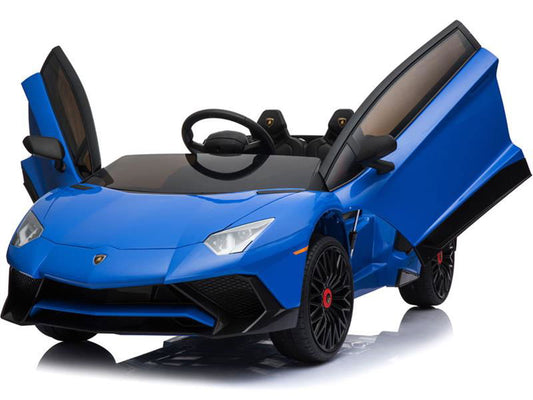Kids Electric Go Kart. Mini Moto Lamborghini 12v Blue MP3 with Parental Remote Control - Powersports Warehouse