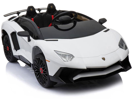 Kids Electric Go Kart, Mini Moto Lamborghini 12v White, MP3, Parental Remote Control - Powersports Warehouse