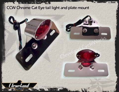 Renegade Bobber Cat Eye Tail Light / License Plate Mount - Powersports Warehouse