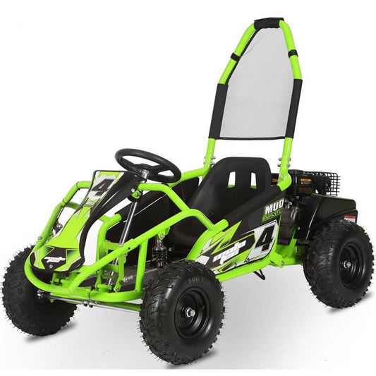 Mud Monster Kids GAS Powered 98cc Go Kart Full Suspension, Green - Powersports Warehouse