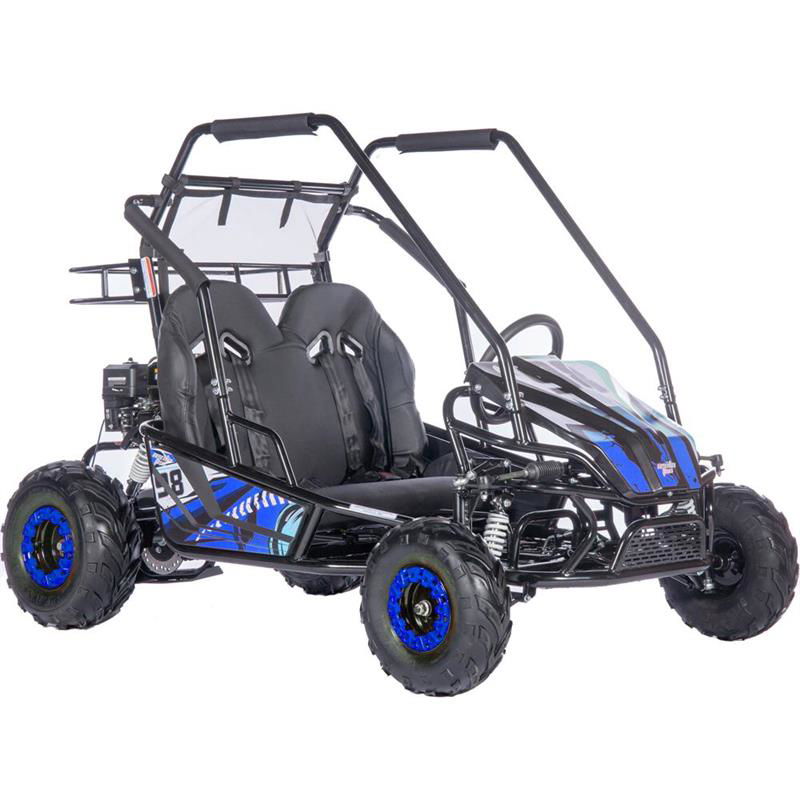 Mud Monster XL 212cc Go Kart, Full Suspension 7hp Pull-Start, Torque Converter, Blue - Powersports Warehouse