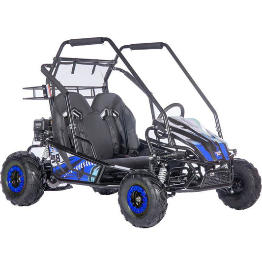 Mud Monster XL 212cc Go Kart, Full Suspension 7hp Pull-Start, Torque Converter, Blue - Powersports Warehouse