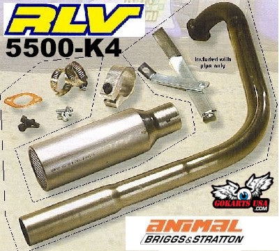 RLV Curved Pipe Kit, for Briggs Animal, Best All Around - Powersports Warehouse