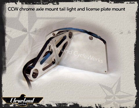 Renegade Bobber LED Axle Mount Chrome Tail Light License Plate Mount - Powersports Warehouse