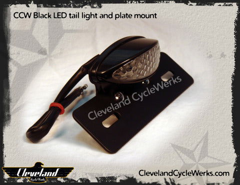 Renegade Bobber LED Fender Mount Black Tail Light with lic plate mount - Powersports Warehouse