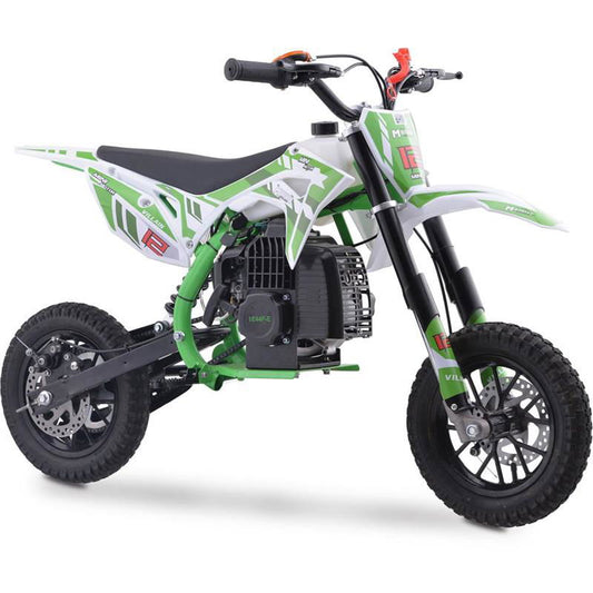Villain Kids Dirt Bike, 52cc 2-Stroke Gas, Green - Powersports Warehouse