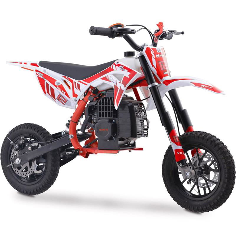 Villain Kids Dirt Bike, 52cc 2-Stroke Gas, Red - Powersports Warehouse