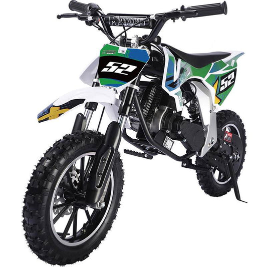 Warrior 52cc 2-Stroke Kids Gas Dirt Bike, Green - Powersports Warehouse